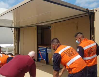 Mobile Technical Shelter setup on site